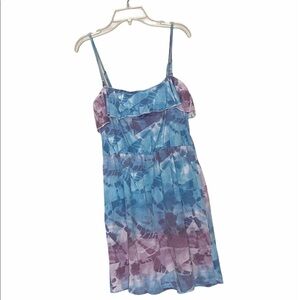 Volcom ruffle sun dress tie dye blue purple small